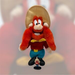 Vintage Yosemite Sam Plush 13" and 2" pvc figure 1987 Looney Tunes Warner Bro